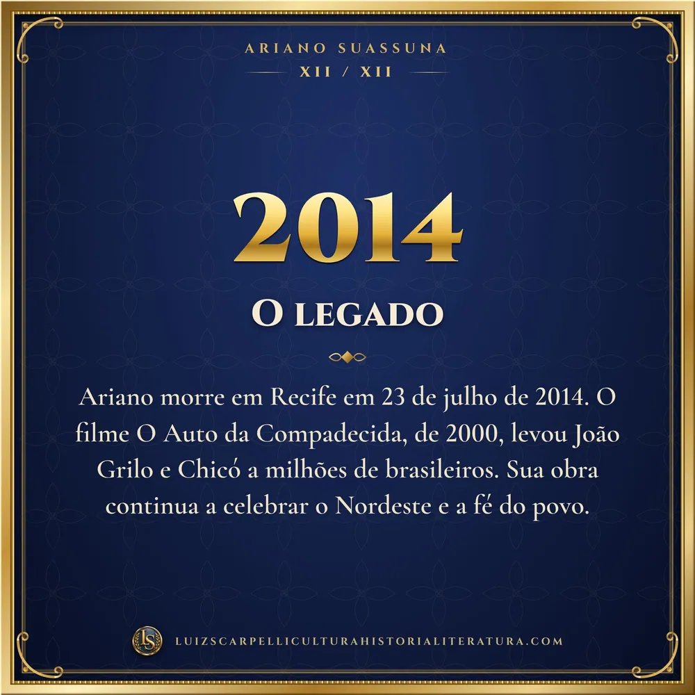 2014: O legado. Ariano Suassuna, Luiz Scarpelli