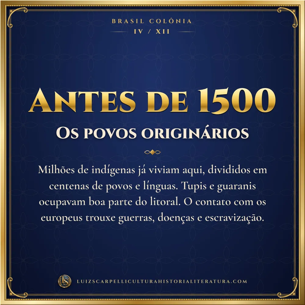 Antes de 1500: Os povos originários. Brasil Colônia, Luiz Scarpelli