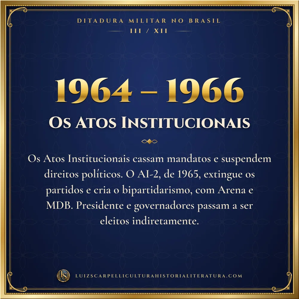 1964 – 1966: Os Atos Institucionais. Ditadura Militar no Brasil, Luiz Scarpelli