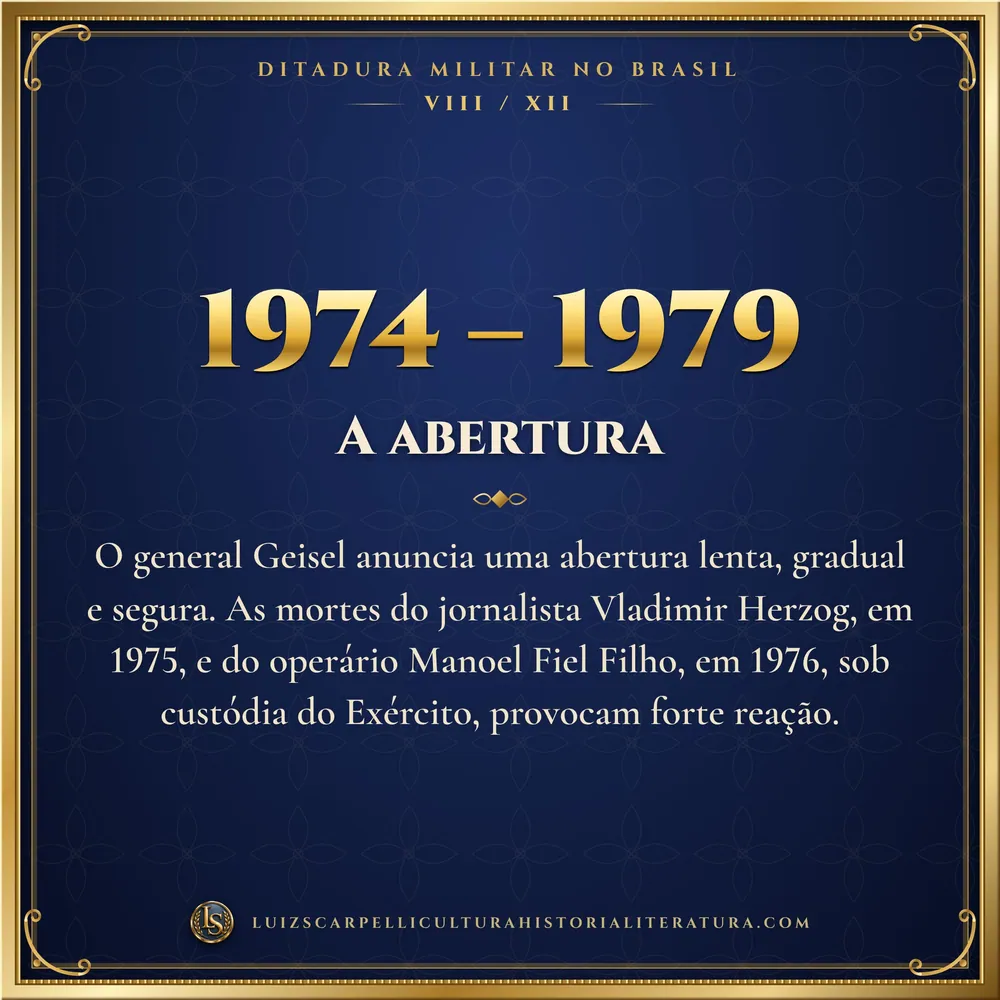 1974 – 1979: A abertura. Ditadura Militar no Brasil, Luiz Scarpelli