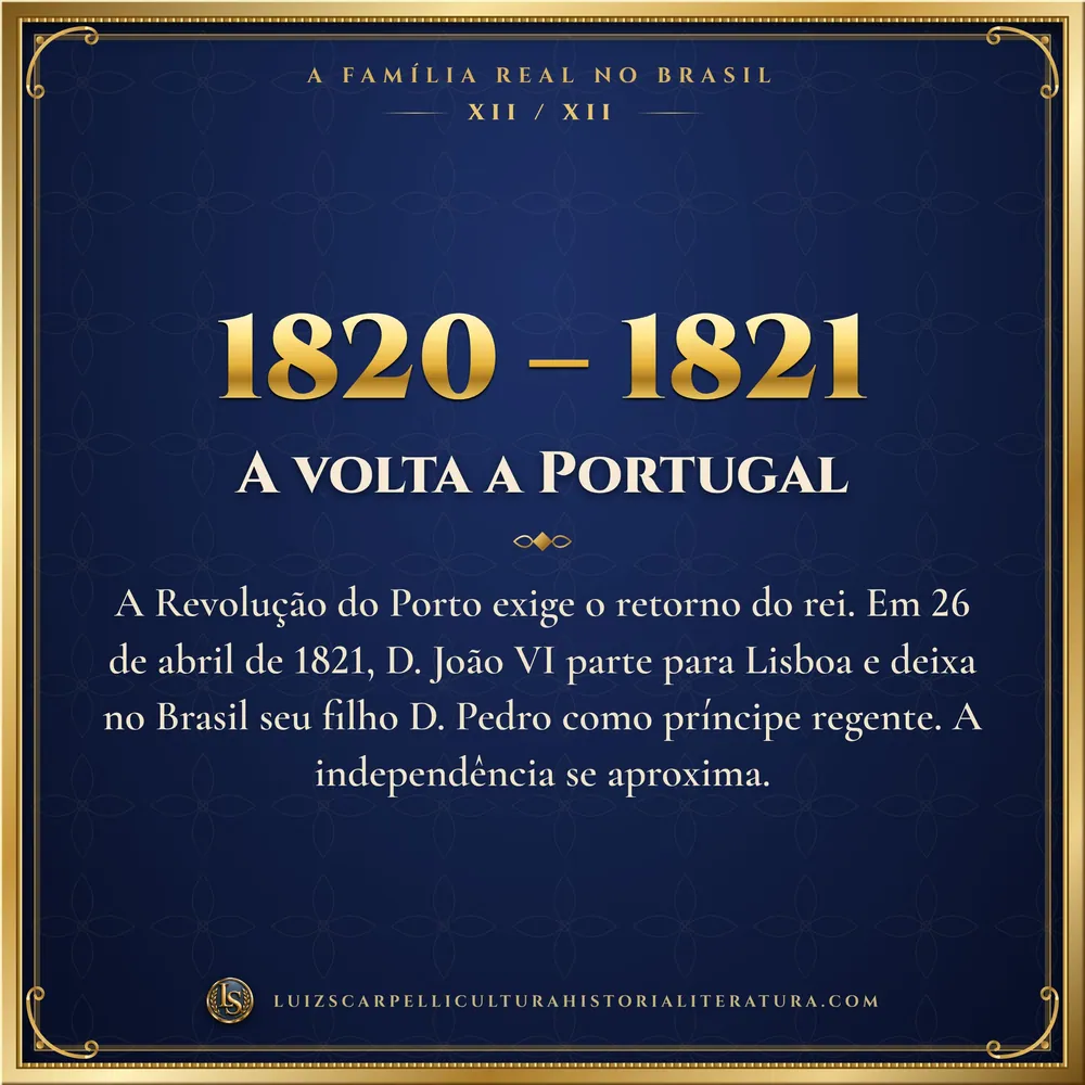 1820 – 1821: A volta a Portugal. A Família Real no Brasil, Luiz Scarpelli