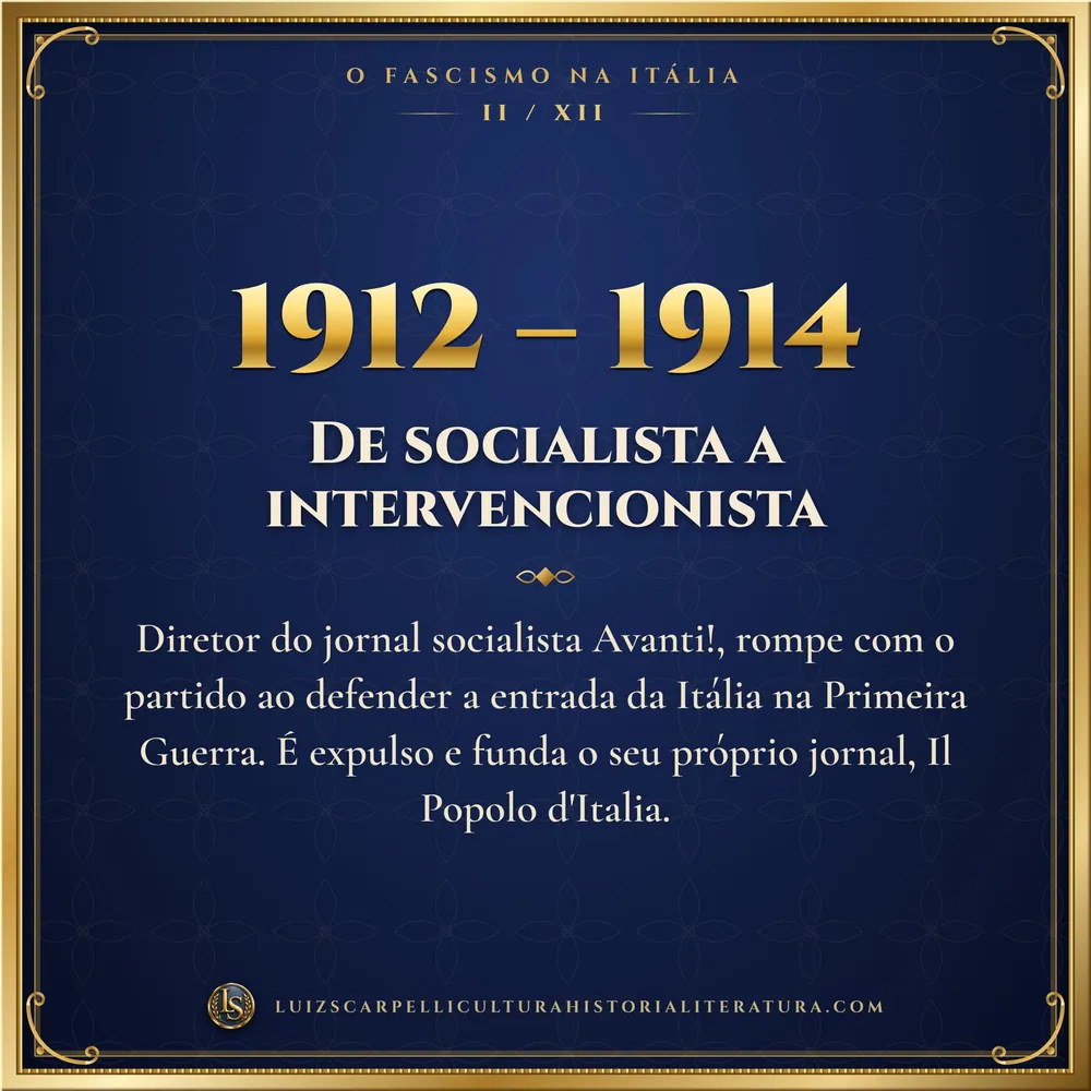 1912 – 1914: De socialista a intervencionista. O Fascismo na Itália, Luiz Scarpelli