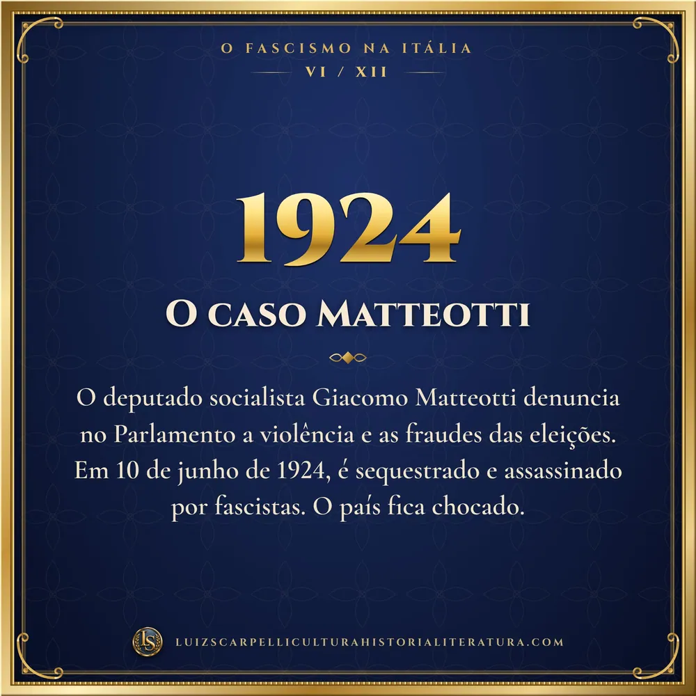 1924: O caso Matteotti. O Fascismo na Itália, Luiz Scarpelli