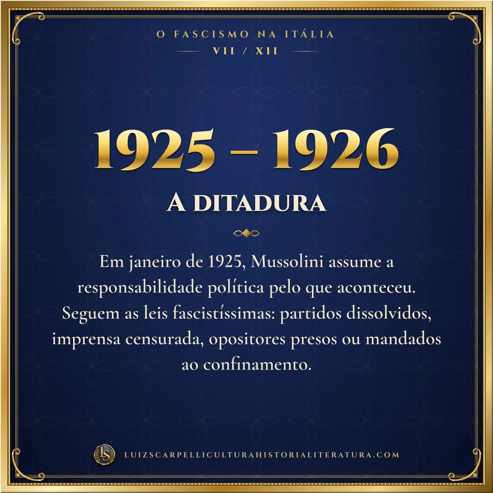 1925 – 1926: A ditadura. O Fascismo na Itália, Luiz Scarpelli
