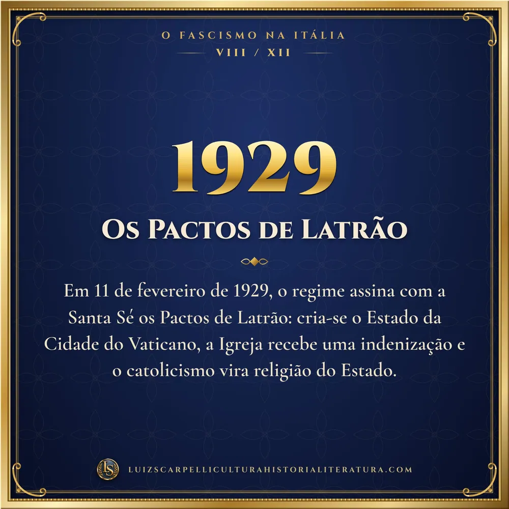 1929: Os Pactos de Latrão. O Fascismo na Itália, Luiz Scarpelli