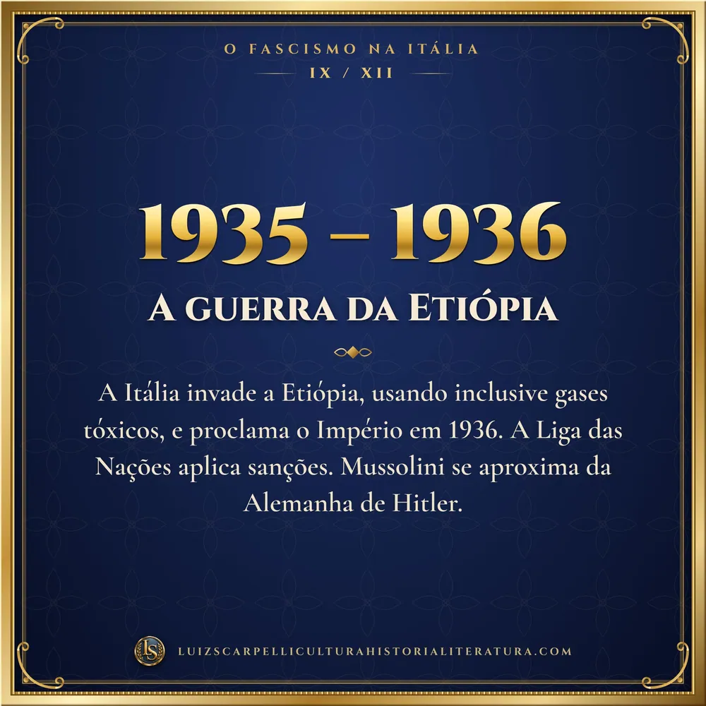 1935 – 1936: A guerra da Etiópia. O Fascismo na Itália, Luiz Scarpelli