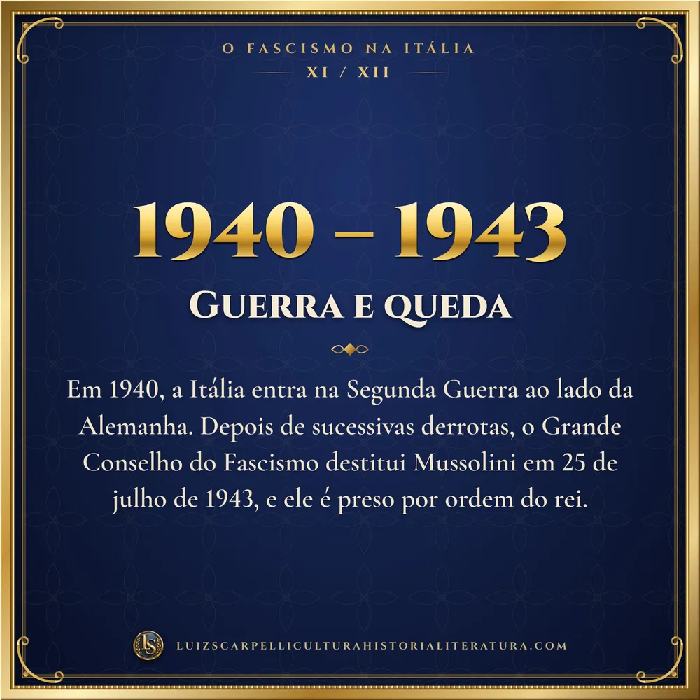 1940 – 1943: Guerra e queda. O Fascismo na Itália, Luiz Scarpelli