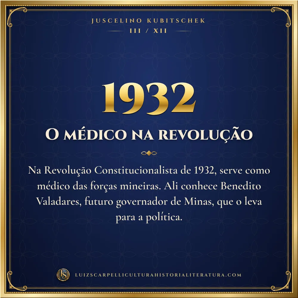 1932: O médico na revolução. Juscelino Kubitschek, Luiz Scarpelli