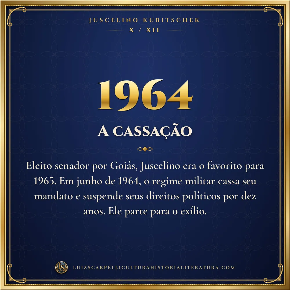1964: A cassação. Juscelino Kubitschek, Luiz Scarpelli
