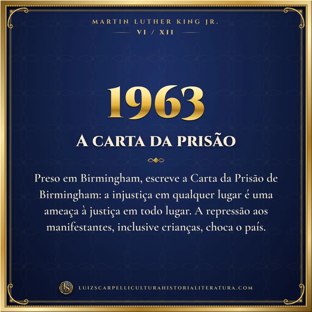 1963: A carta da prisão. Martin Luther King Jr., Luiz Scarpelli