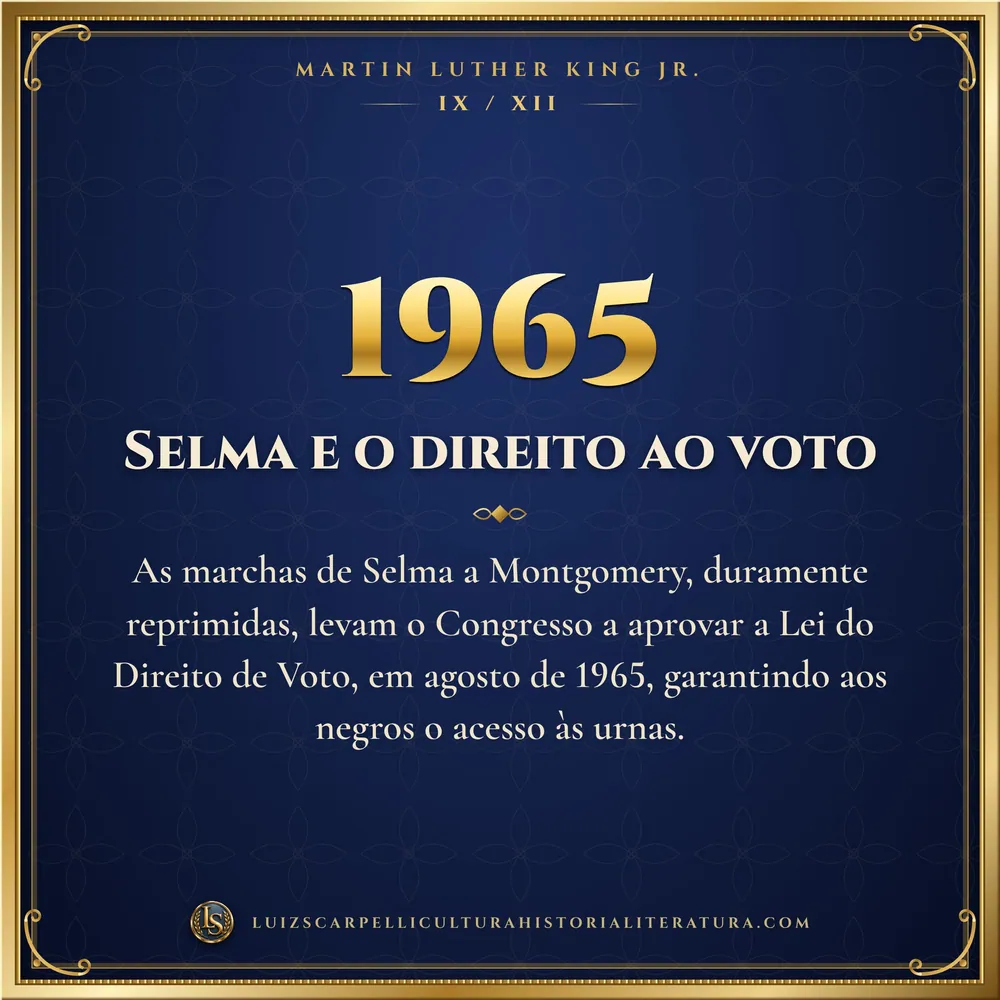 1965: Selma e o direito ao voto. Martin Luther King Jr., Luiz Scarpelli