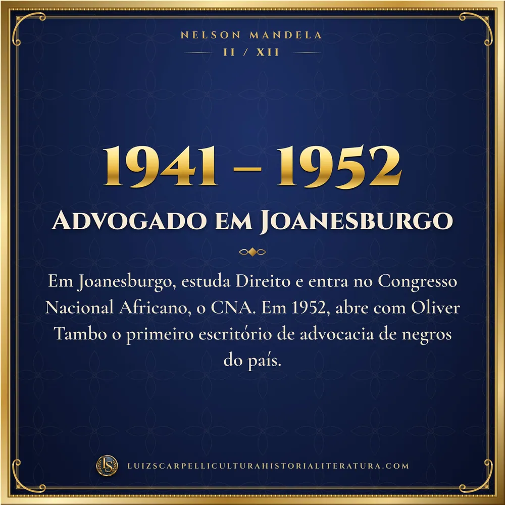 1941 – 1952: Advogado em Joanesburgo. Nelson Mandela, Luiz Scarpelli