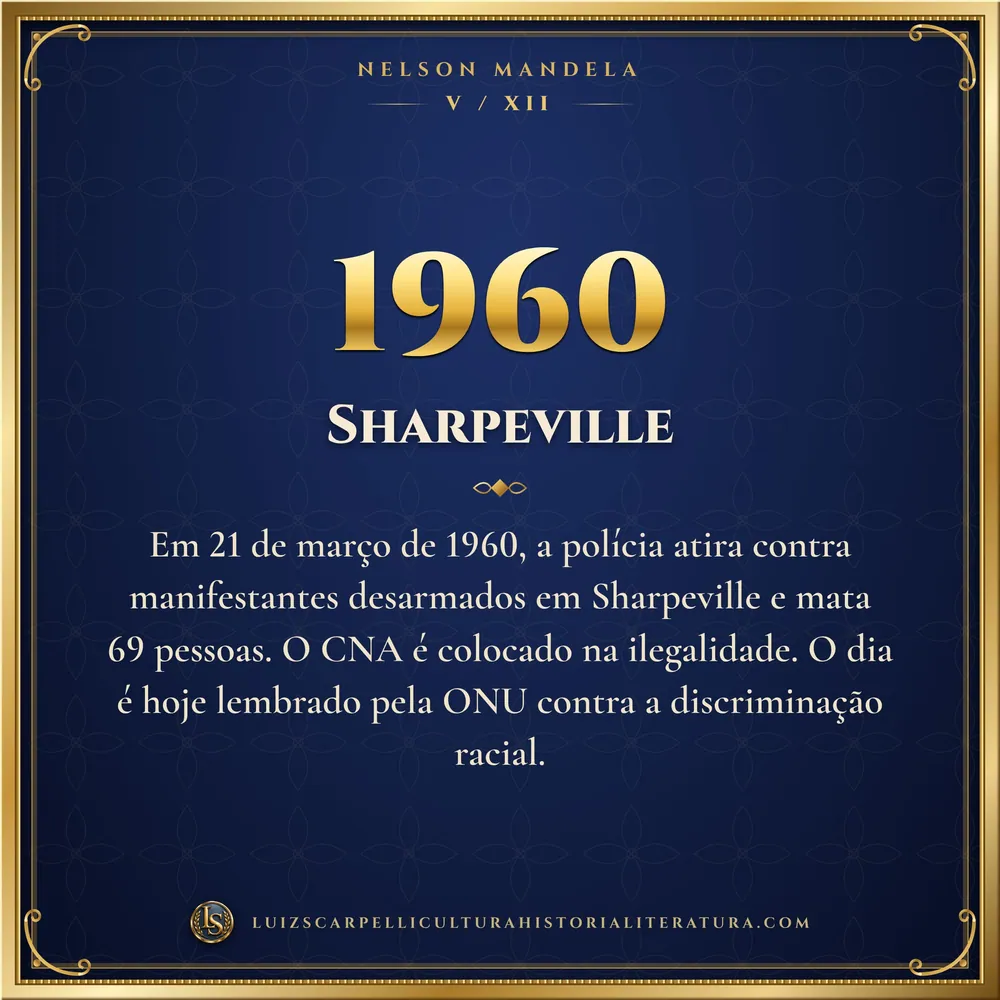 1960: Sharpeville. Nelson Mandela, Luiz Scarpelli