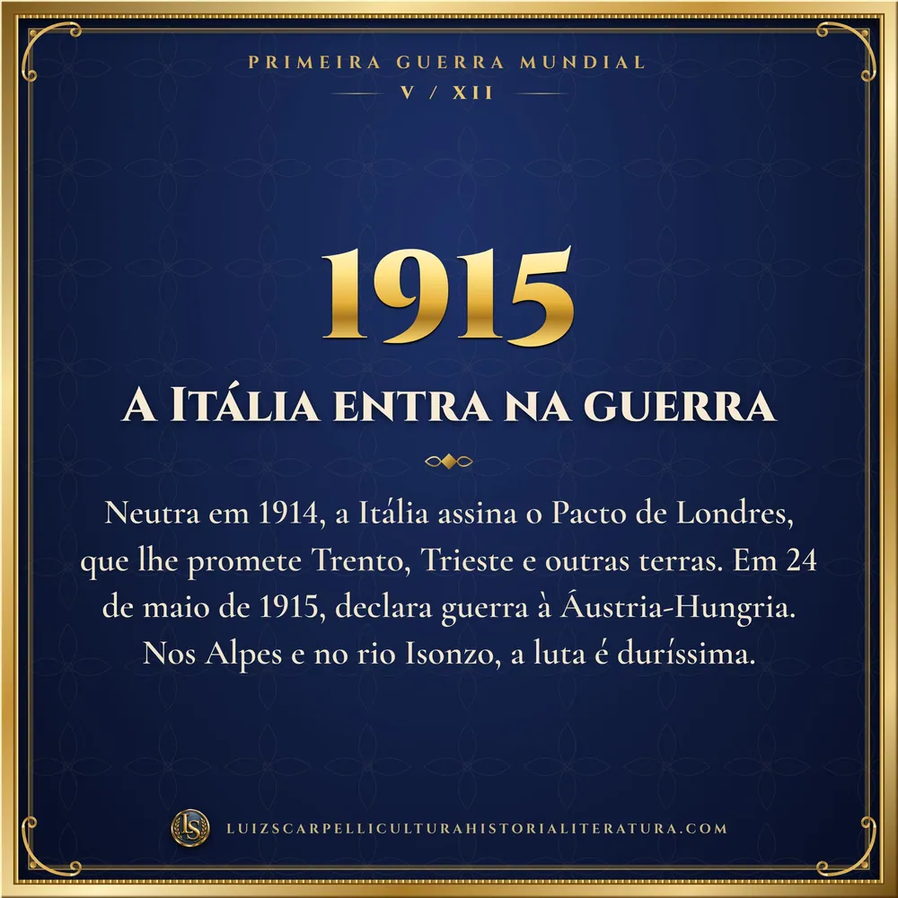 1915: A Itália entra na guerra. Primeira Guerra Mundial, Luiz Scarpelli