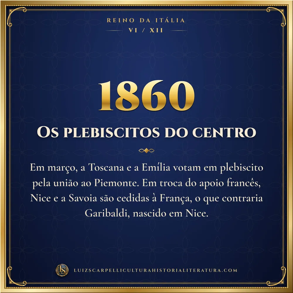 1860: Os plebiscitos do centro. Reino da Itália, Luiz Scarpelli
