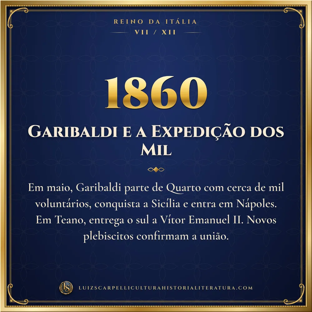 1860: Garibaldi e a Expedição dos Mil. Reino da Itália, Luiz Scarpelli