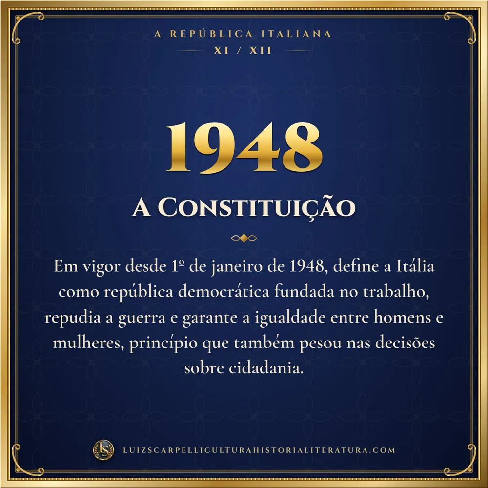 1948: A Constituição. A República Italiana, Luiz Scarpelli