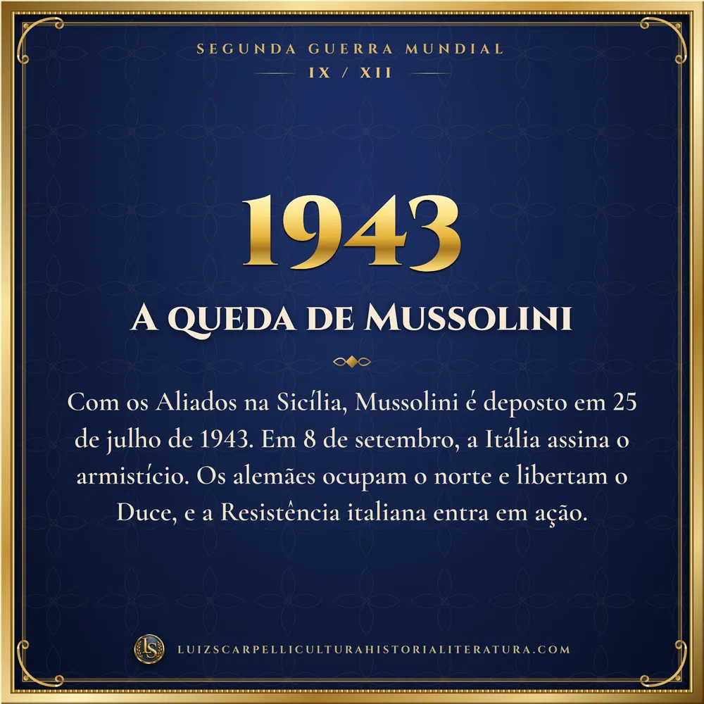 1943: A queda de Mussolini. Segunda Guerra Mundial, Luiz Scarpelli