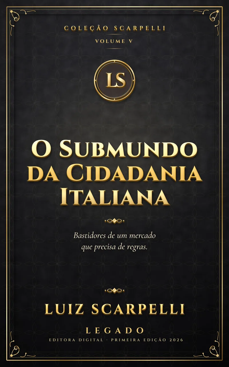 Capa do livro O Submundo da Cidadania Italiana, de Luiz Scarpelli (em preparação)