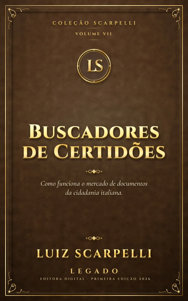 Capa do livro Buscadores de Certidões, de Luiz Scarpelli (em preparação)
