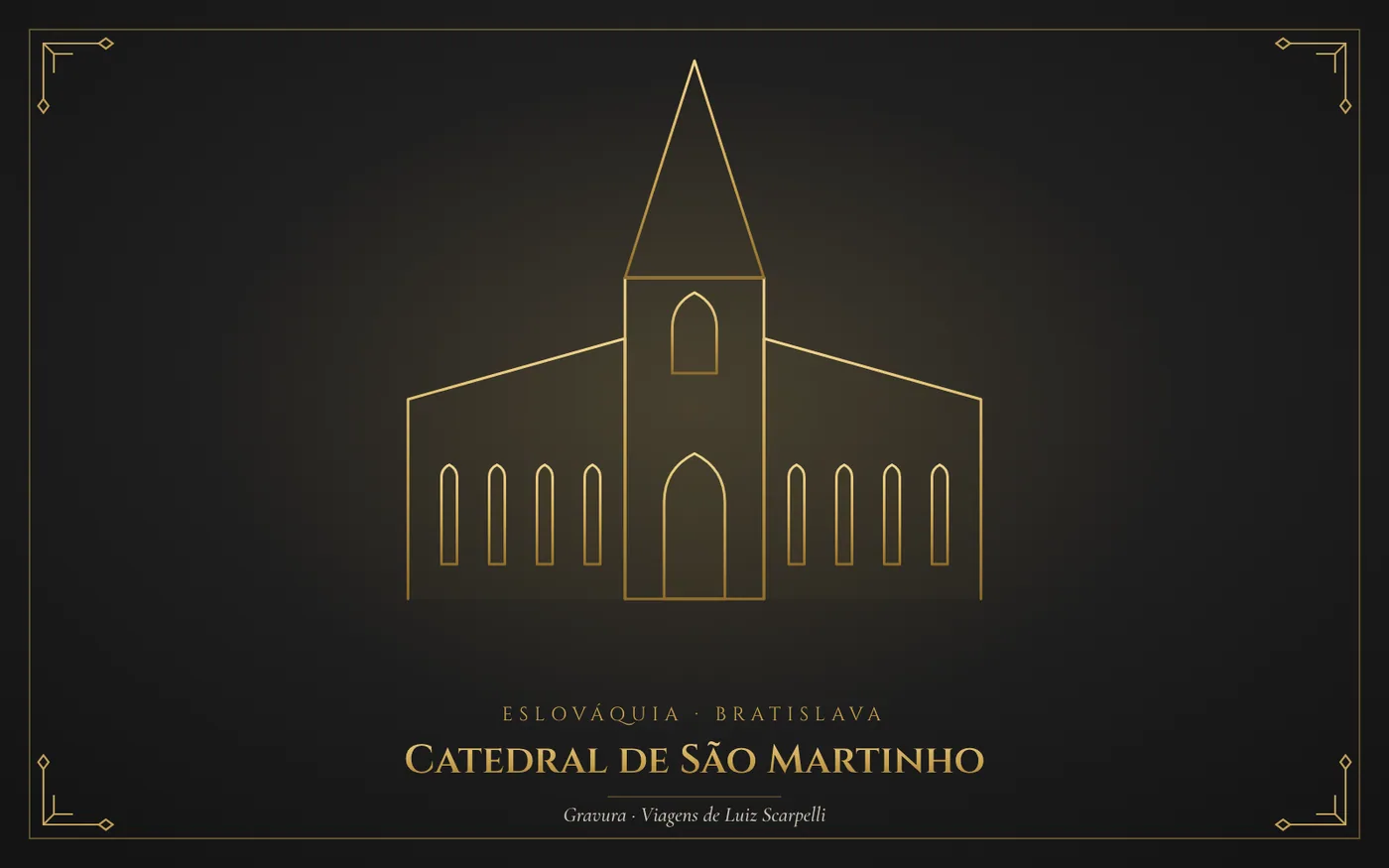 Catedral de São Martinho, Bratislava: gravura das viagens de Luiz Scarpelli
