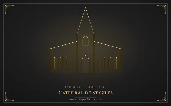Edimburgo, gravura das viagens de Luiz Scarpelli