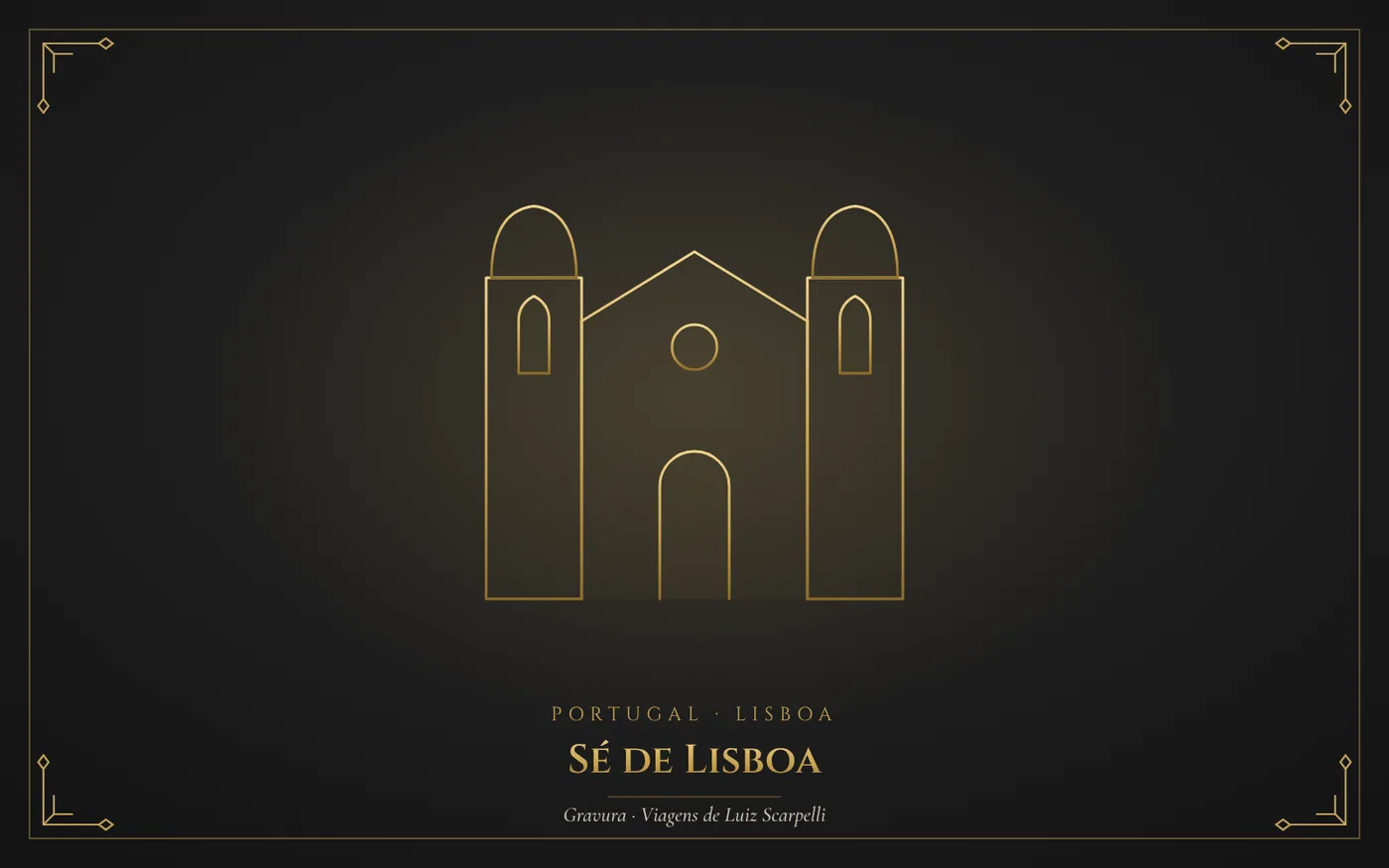 Sé de Lisboa, Lisboa: gravura das viagens de Luiz Scarpelli