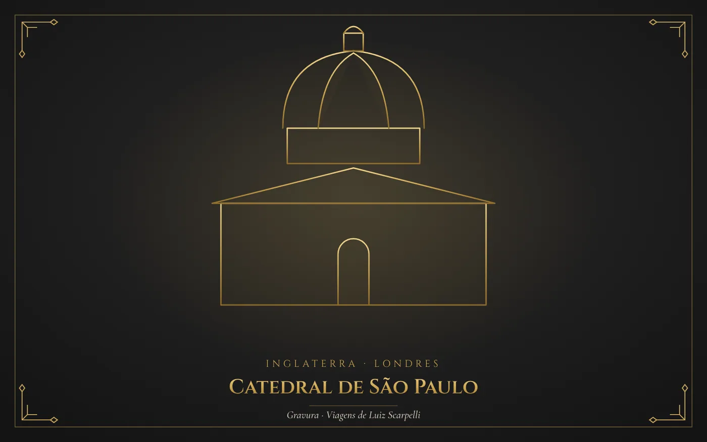 Catedral de São Paulo, Londres: gravura das viagens de Luiz Scarpelli