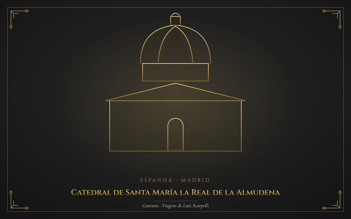 Catedral de Santa María la Real de la Almudena, Madrid: gravura das viagens de Luiz Scarpelli