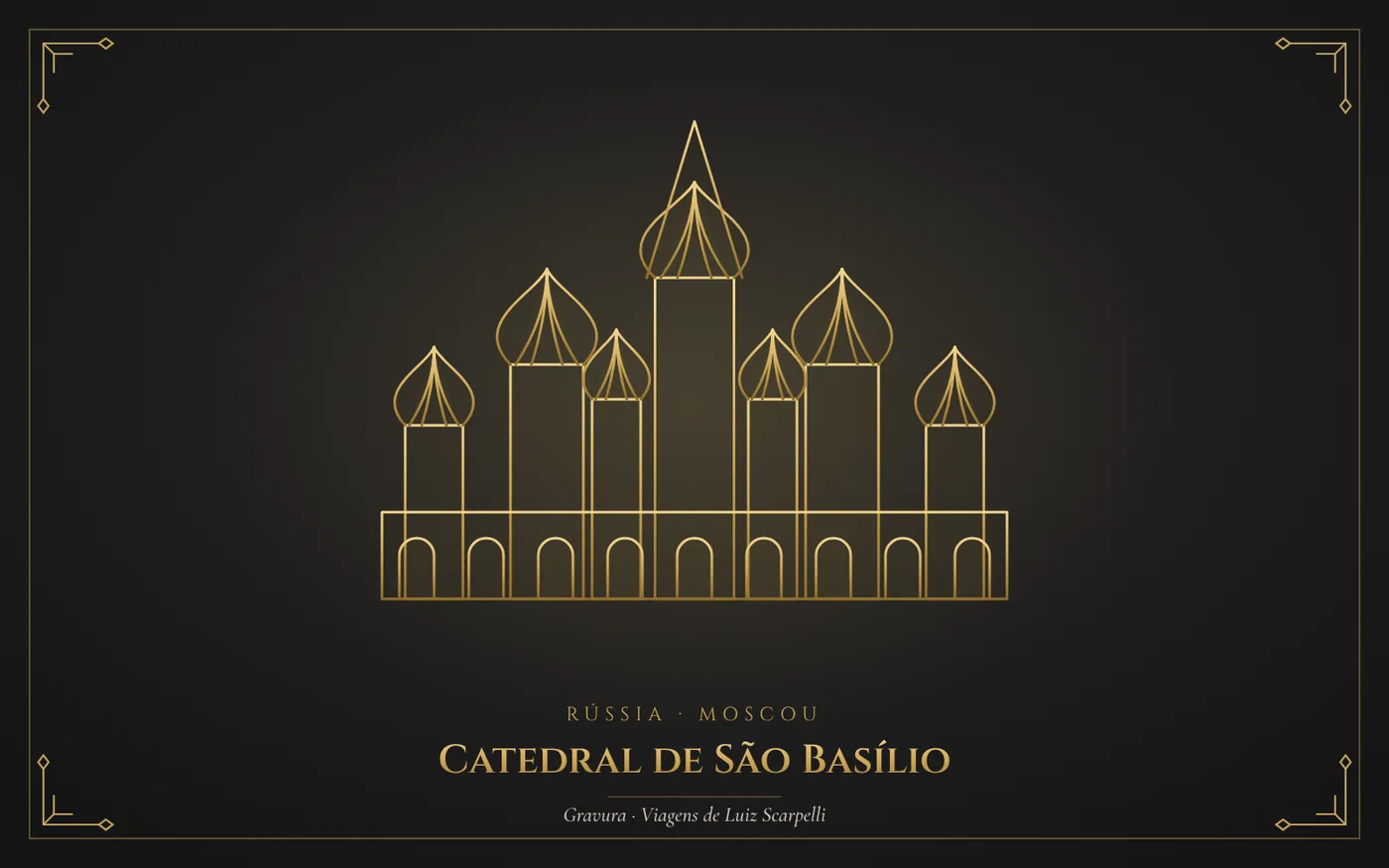Catedral de São Basílio, Moscou: gravura das viagens de Luiz Scarpelli
