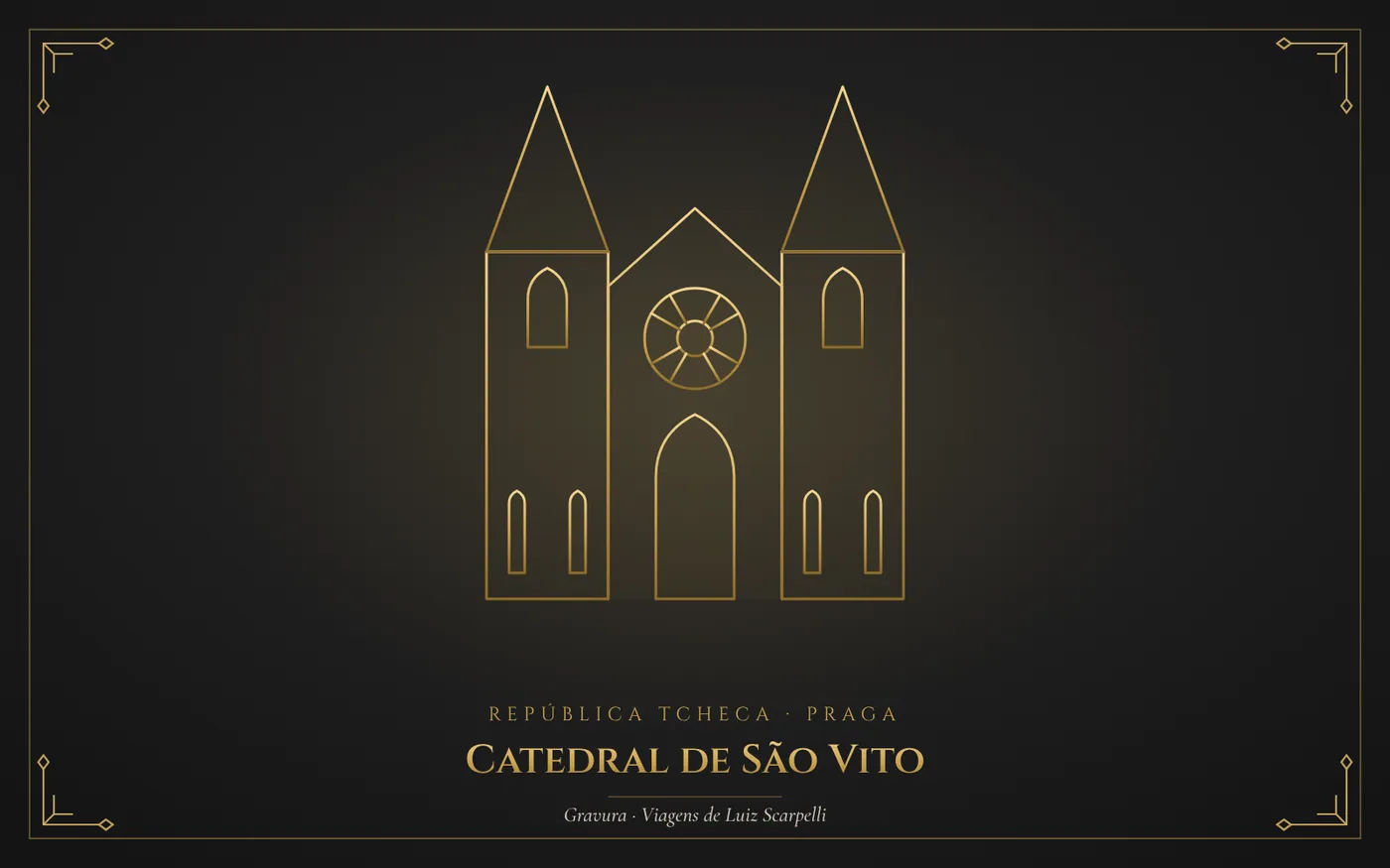 Catedral de São Vito, Praga: gravura das viagens de Luiz Scarpelli