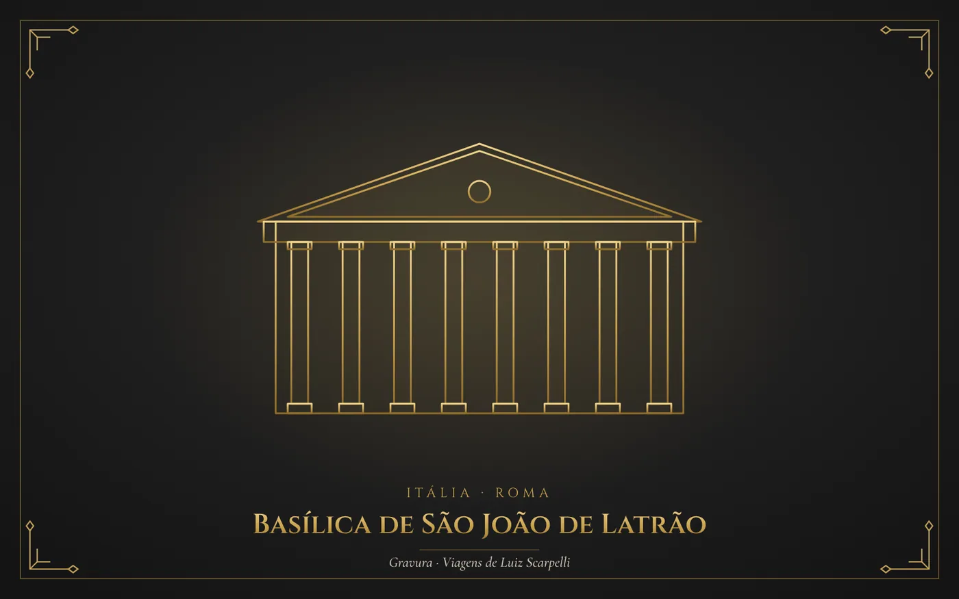 Basílica de São João de Latrão, Roma: gravura das viagens de Luiz Scarpelli