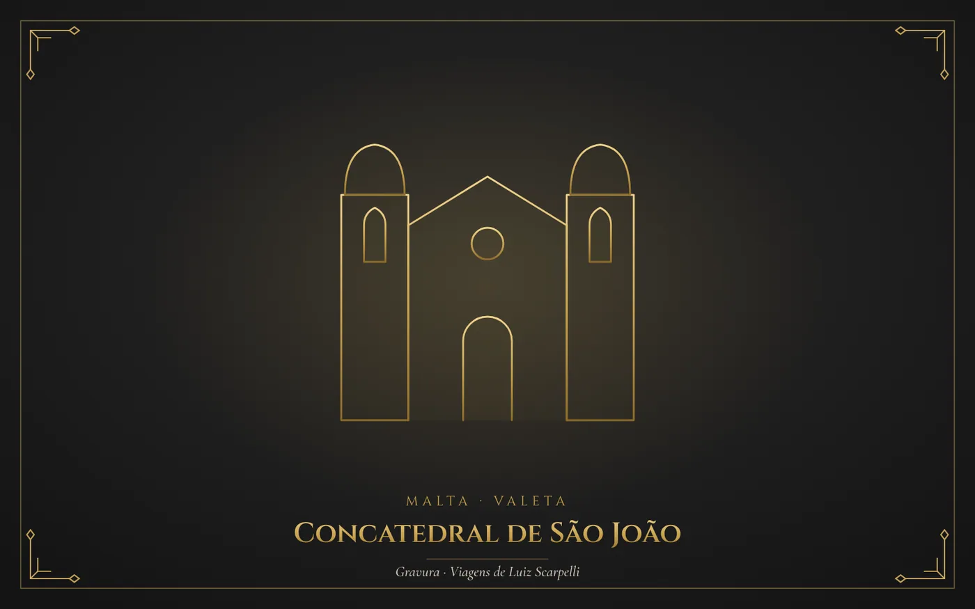 Concatedral de São João, Valeta: gravura das viagens de Luiz Scarpelli