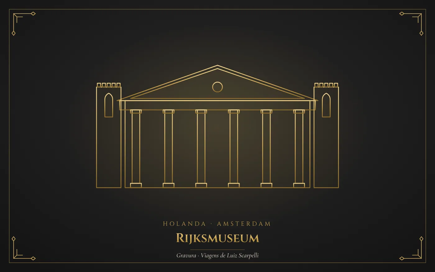 Rijksmuseum, Amsterdam: gravura das viagens de Luiz Scarpelli