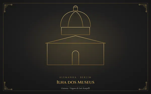 Ilha dos Museus, gravura das viagens de Luiz Scarpelli