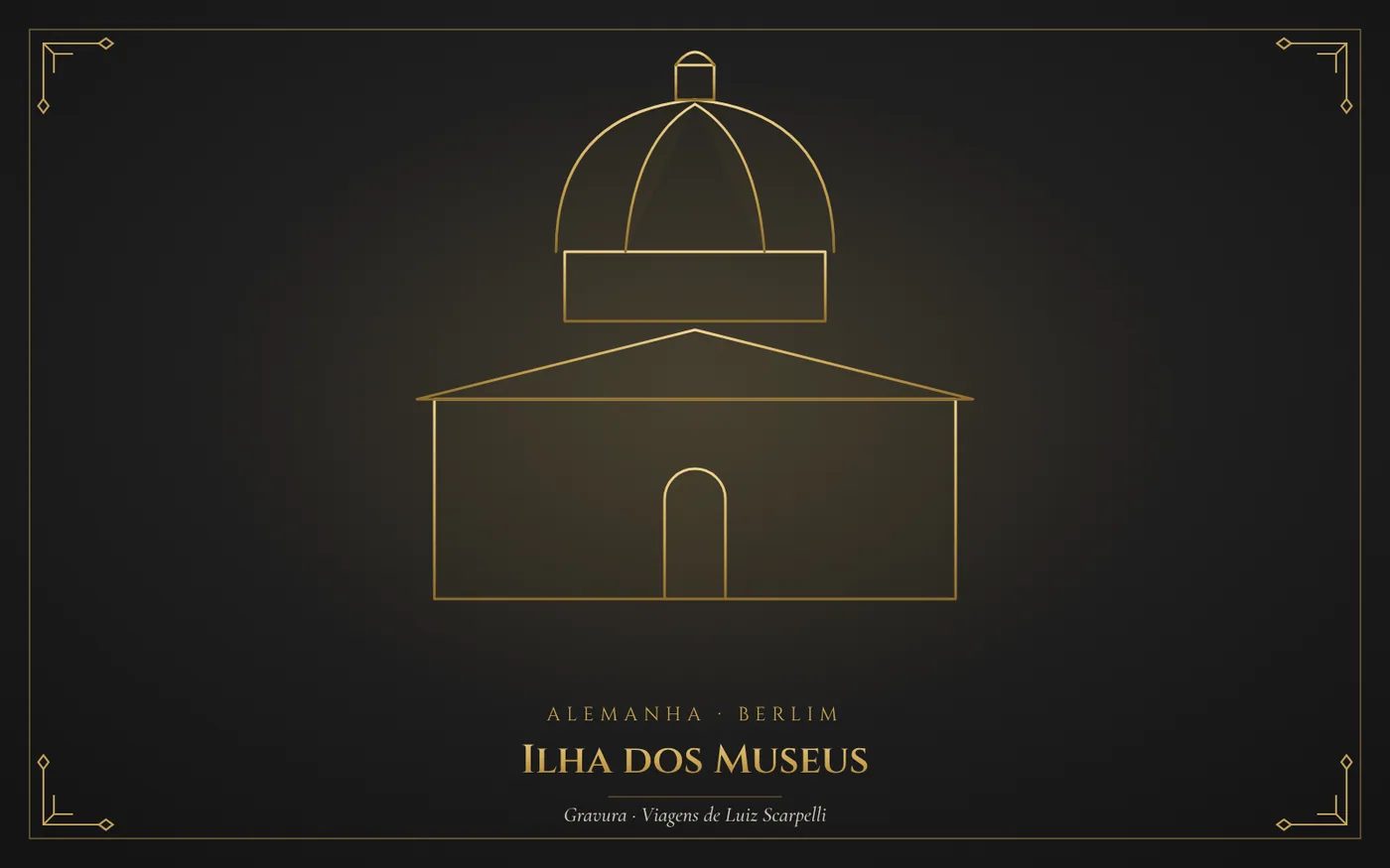 Ilha dos Museus, Berlim: gravura das viagens de Luiz Scarpelli