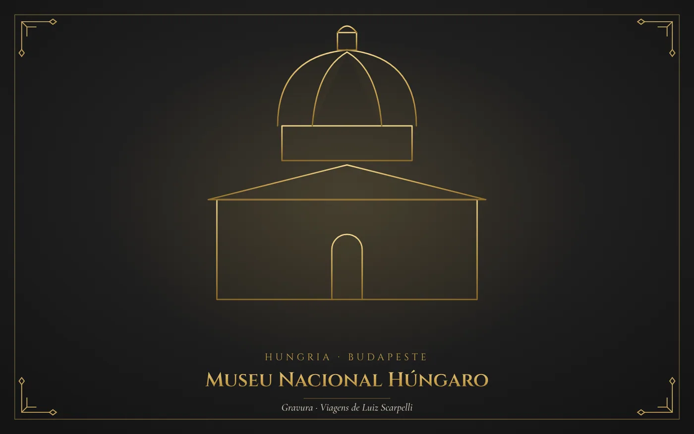 Museu Nacional Húngaro, Budapeste: gravura das viagens de Luiz Scarpelli