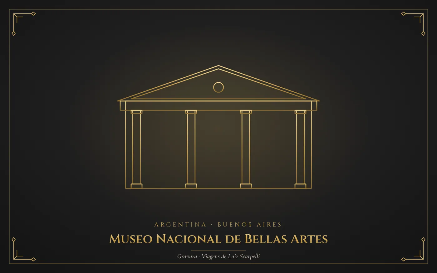 Museo Nacional de Bellas Artes, Buenos Aires: gravura das viagens de Luiz Scarpelli