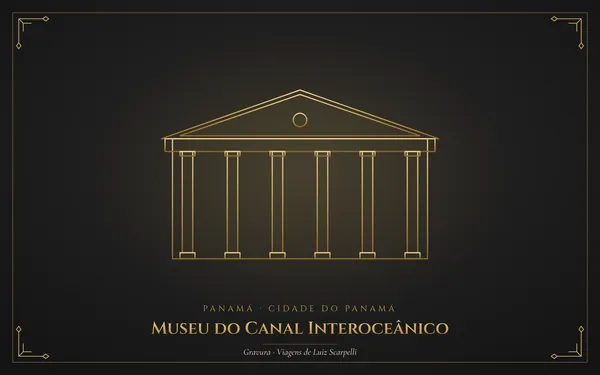 Museu do Canal Interoceânico, gravura das viagens de Luiz Scarpelli