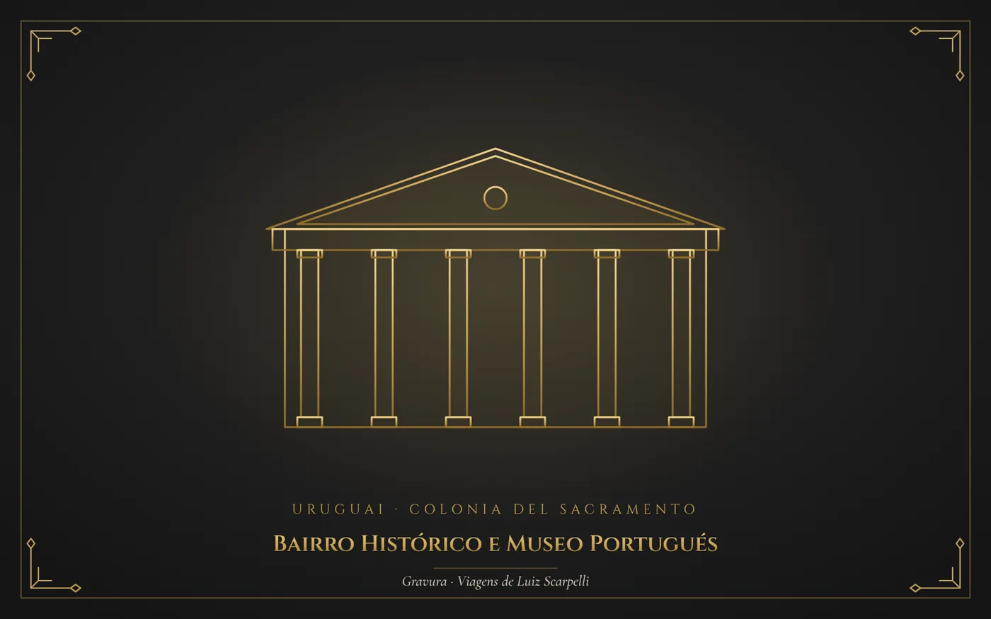 Bairro Histórico e Museo Portugués, Colonia del Sacramento: gravura das viagens de Luiz Scarpelli
