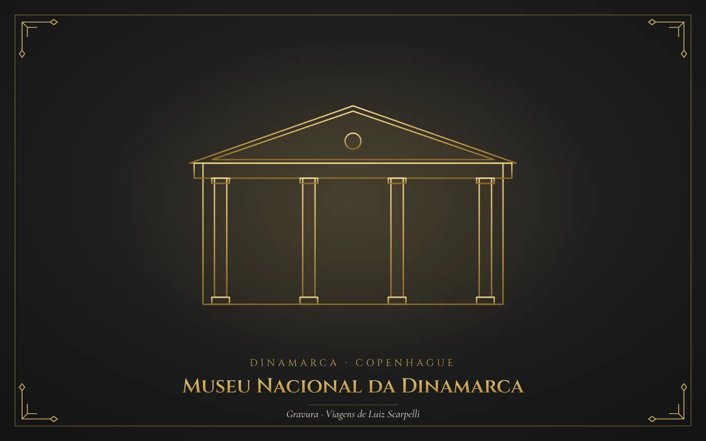 Museu Nacional da Dinamarca, Copenhague: gravura das viagens de Luiz Scarpelli
