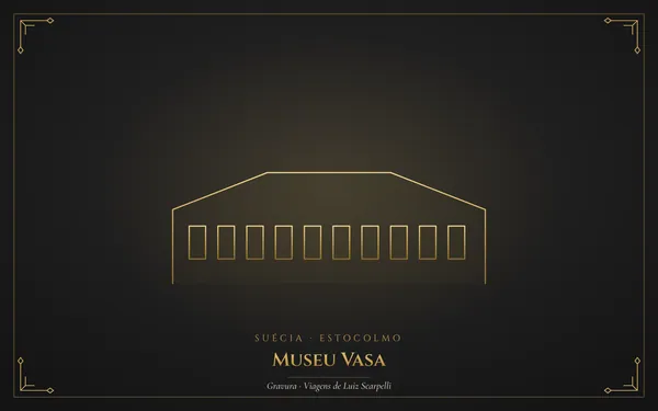 Museu Vasa, gravura das viagens de Luiz Scarpelli
