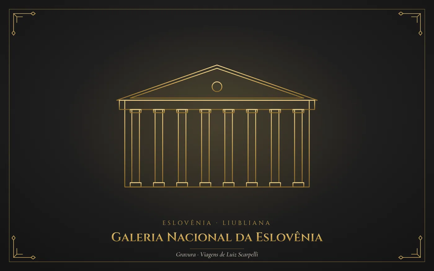 Galeria Nacional da Eslovênia, Liubliana: gravura das viagens de Luiz Scarpelli