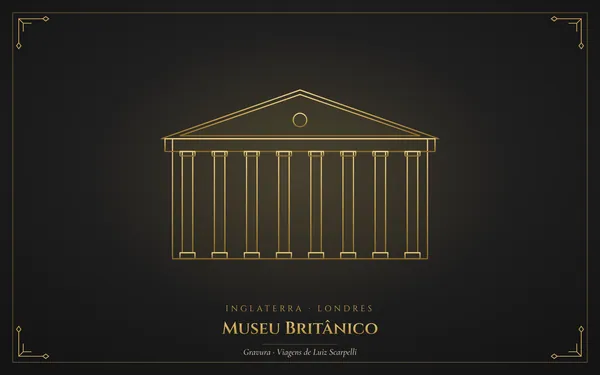 Museu Britânico, gravura das viagens de Luiz Scarpelli