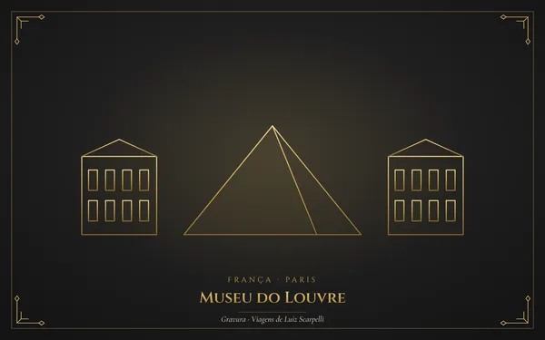 Museu do Louvre, gravura das viagens de Luiz Scarpelli
