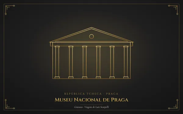 Museu Nacional de Praga, gravura das viagens de Luiz Scarpelli