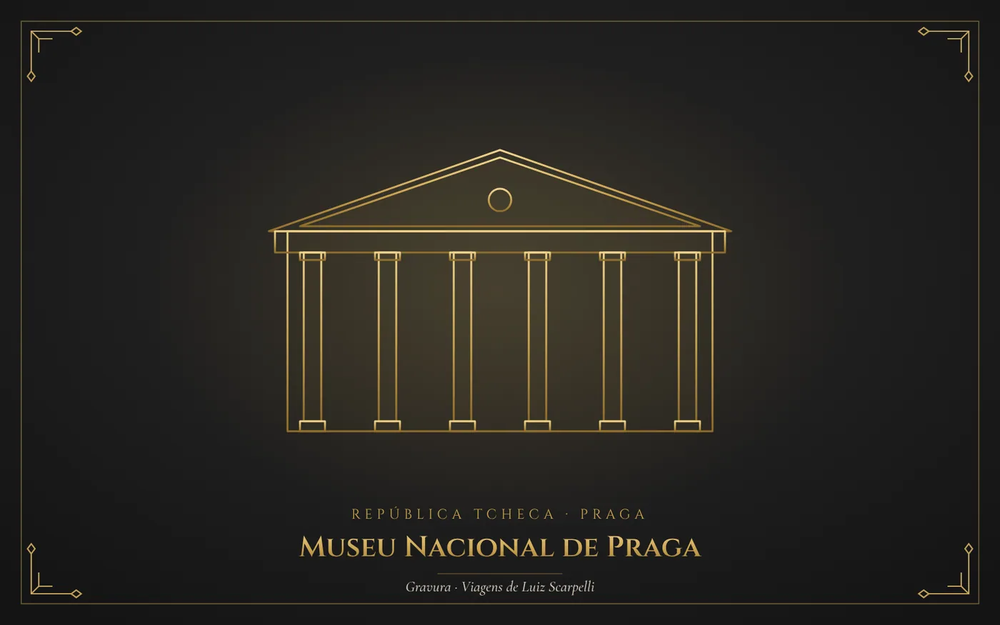 Museu Nacional de Praga, Praga: gravura das viagens de Luiz Scarpelli
