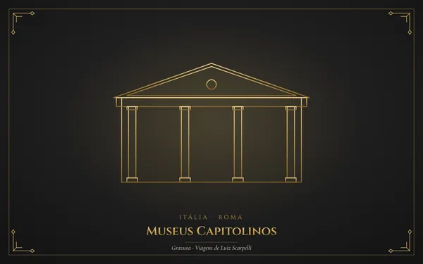 Museus Capitolinos, gravura das viagens de Luiz Scarpelli