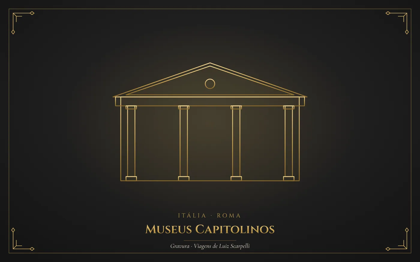 Museus Capitolinos, Roma: gravura das viagens de Luiz Scarpelli