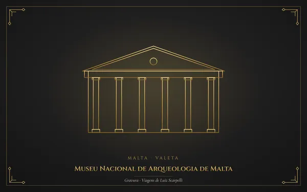 Museu Nacional de Arqueologia de Malta, gravura das viagens de Luiz Scarpelli